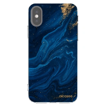 Picasee silikonový průhledný obal pro Apple iPhone X/XS - Blue