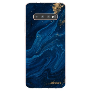 Picasee silikonový průhledný obal pro Samsung Galaxy S10 Plus G975 - Blue