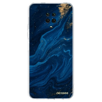 Picasee silikonový průhledný obal pro Xiaomi Redmi Note 9 Pro - Blue