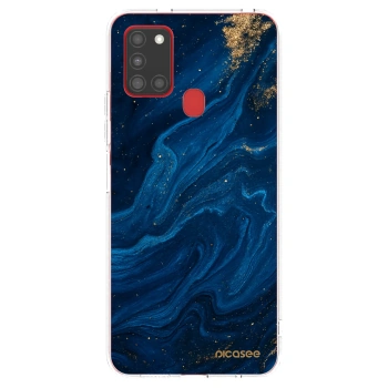 Picasee silikonový průhledný obal pro Samsung Galaxy A21s - Blue