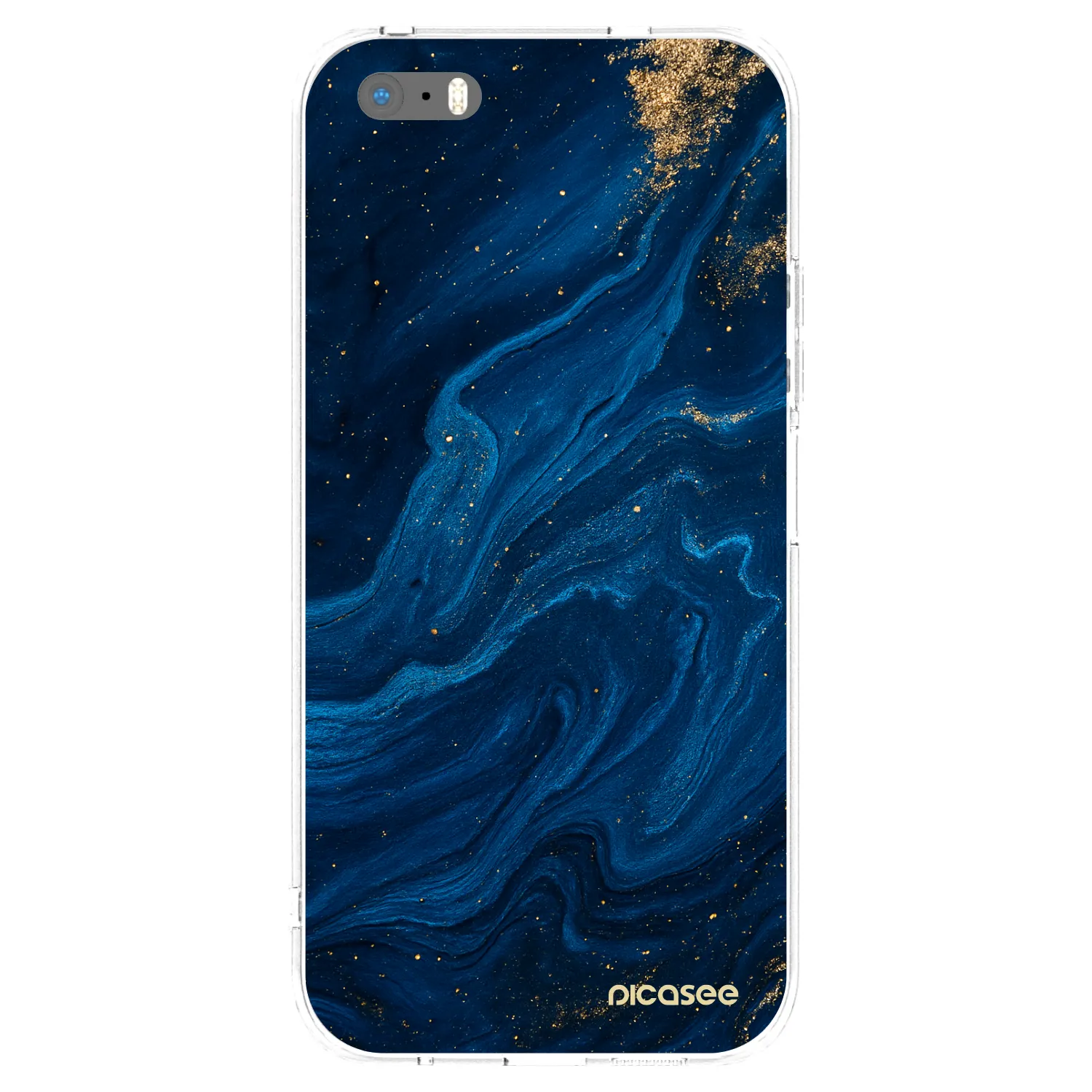 Picasee silikonový průhledný obal pro Apple iPhone 5/5S/SE - Blue