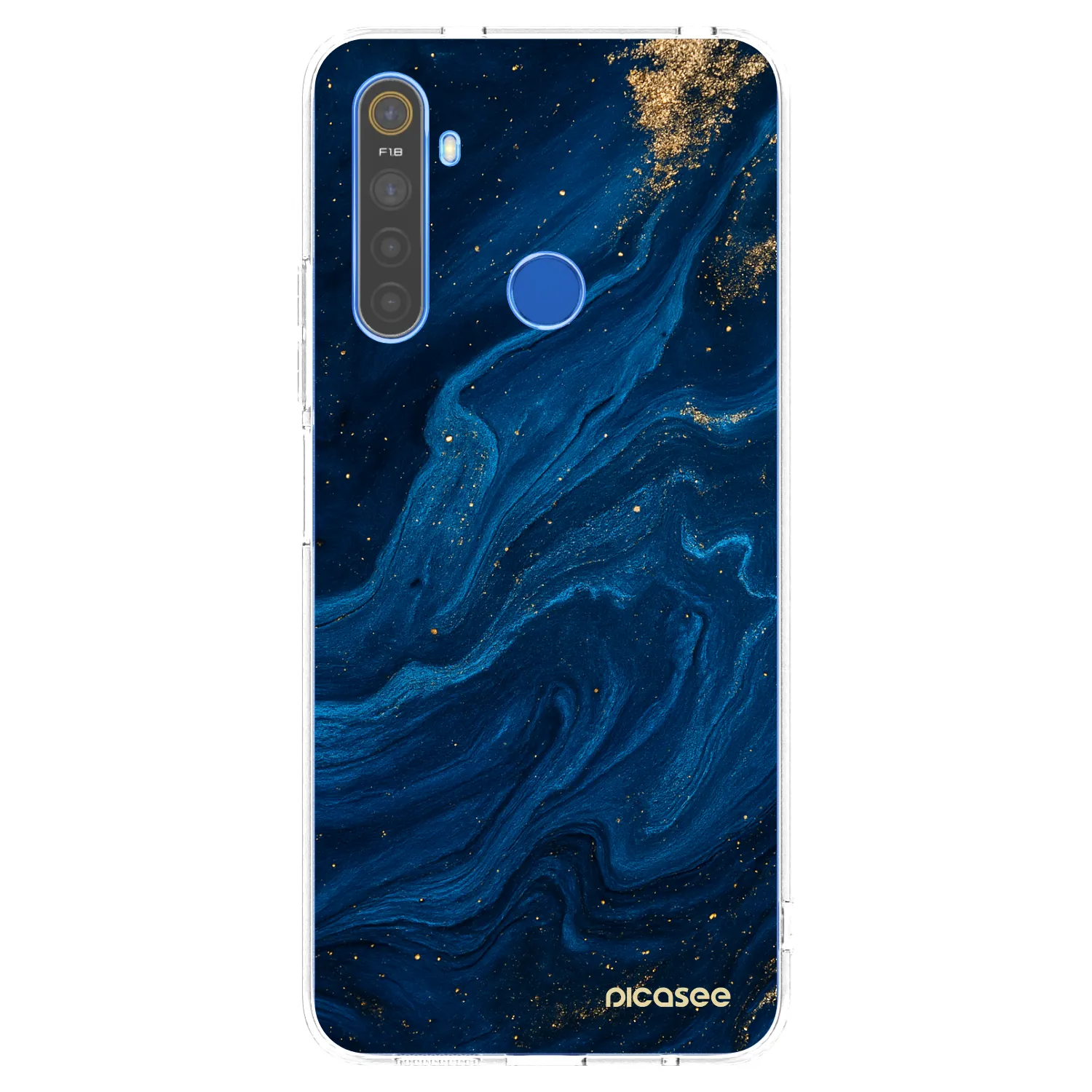 Picasee silikonový průhledný obal pro Realme 5 - Blue