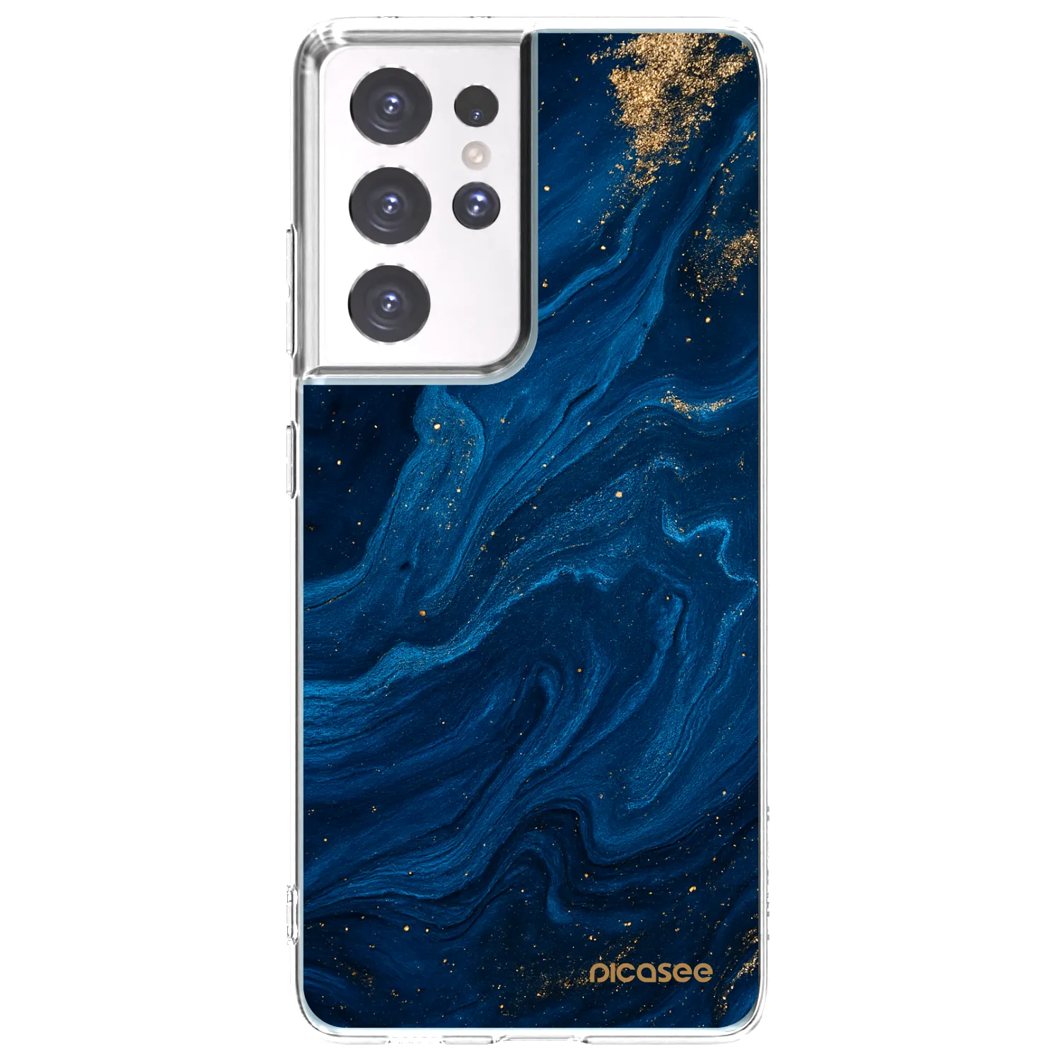 Picasee silikonový průhledný obal pro Samsung Galaxy S21 Ultra 5G G998B - Blue