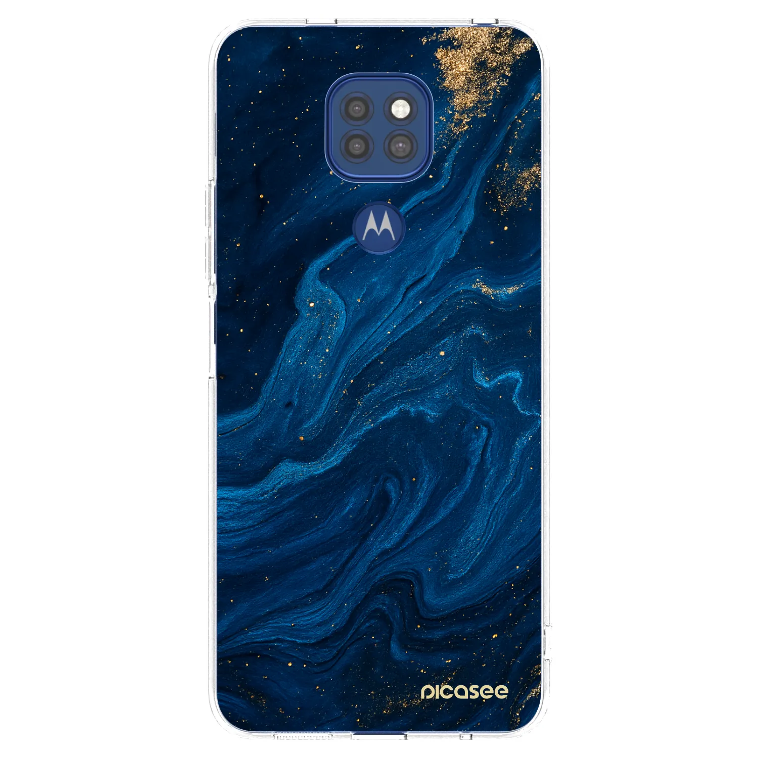 Picasee silikonový průhledný obal pro Motorola Moto G9 Play - Blue