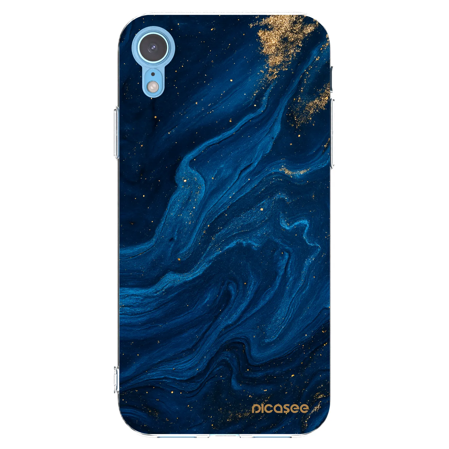 Picasee silikonový průhledný obal pro Apple iPhone XR - Blue