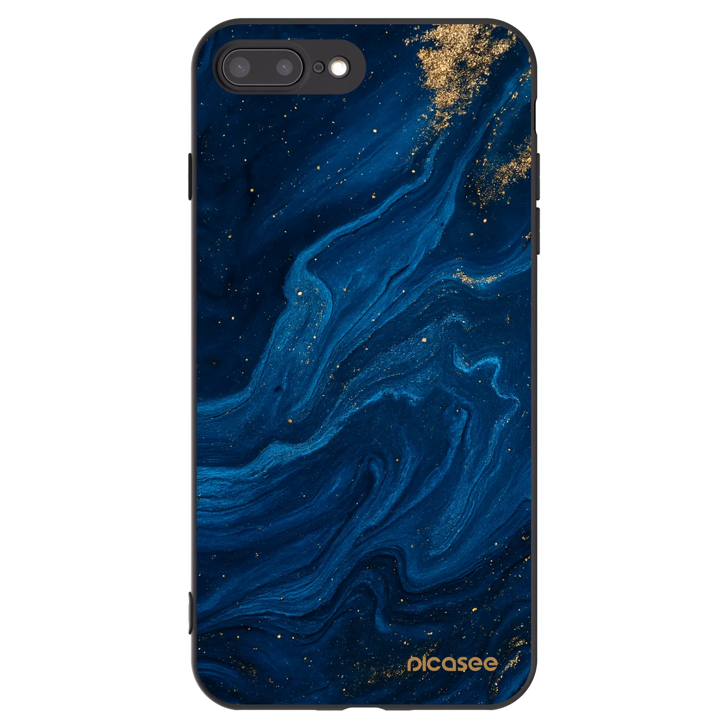 Picasee silikonový černý obal pro Apple iPhone 7 Plus - Blue