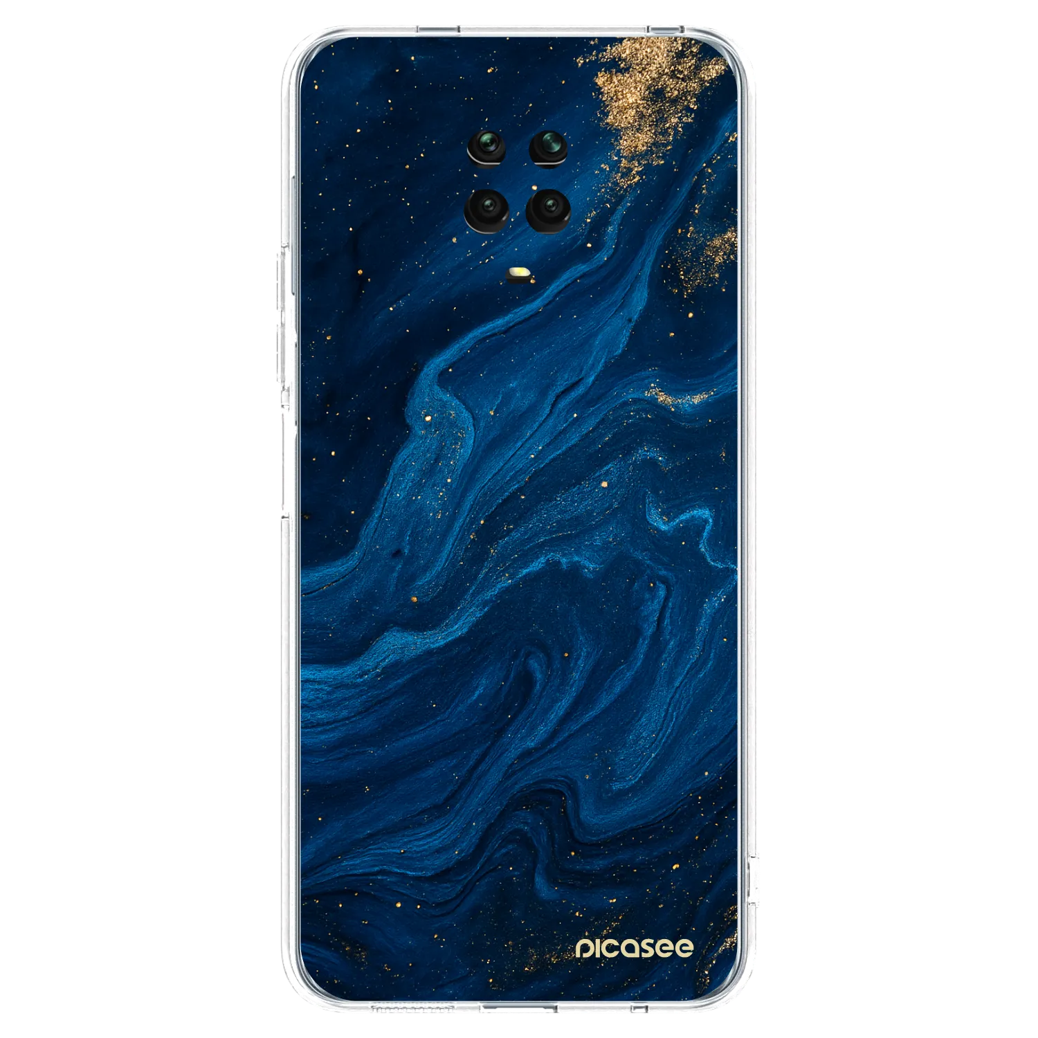 Picasee silikonový průhledný obal pro Xiaomi Redmi Note 9 Pro - Blue
