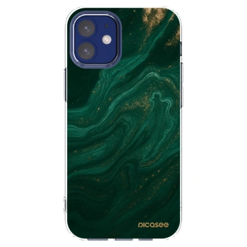 Picasee silikonový průhledný obal pro Apple iPhone 12 mini - Green