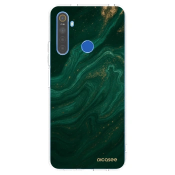 Picasee silikonový průhledný obal pro Realme 5 - Green