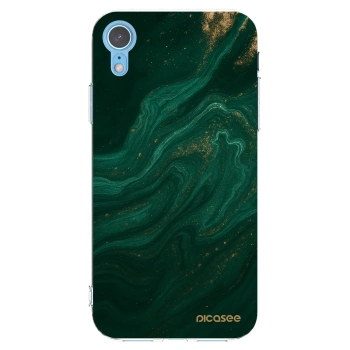 Picasee silikonový průhledný obal pro Apple iPhone XR - Green