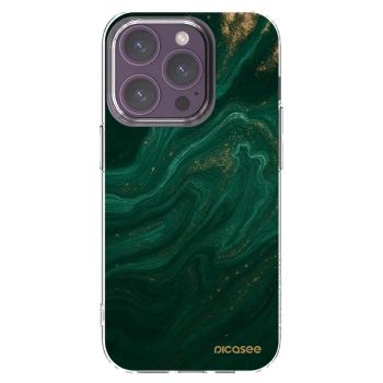 Picasee silikonový průhledný obal pro Apple iPhone 14 Pro - Green
