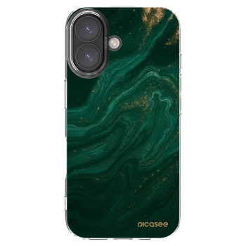 Picasee silikonový průhledný obal pro Apple iPhone 16 - Green