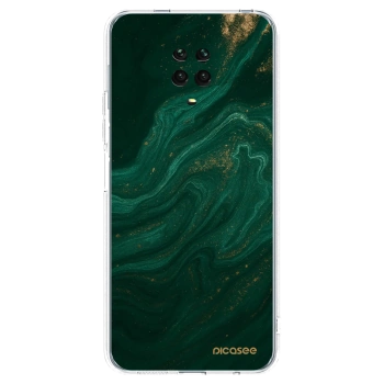 Picasee silikonový průhledný obal pro Xiaomi Redmi Note 9 Pro - Green