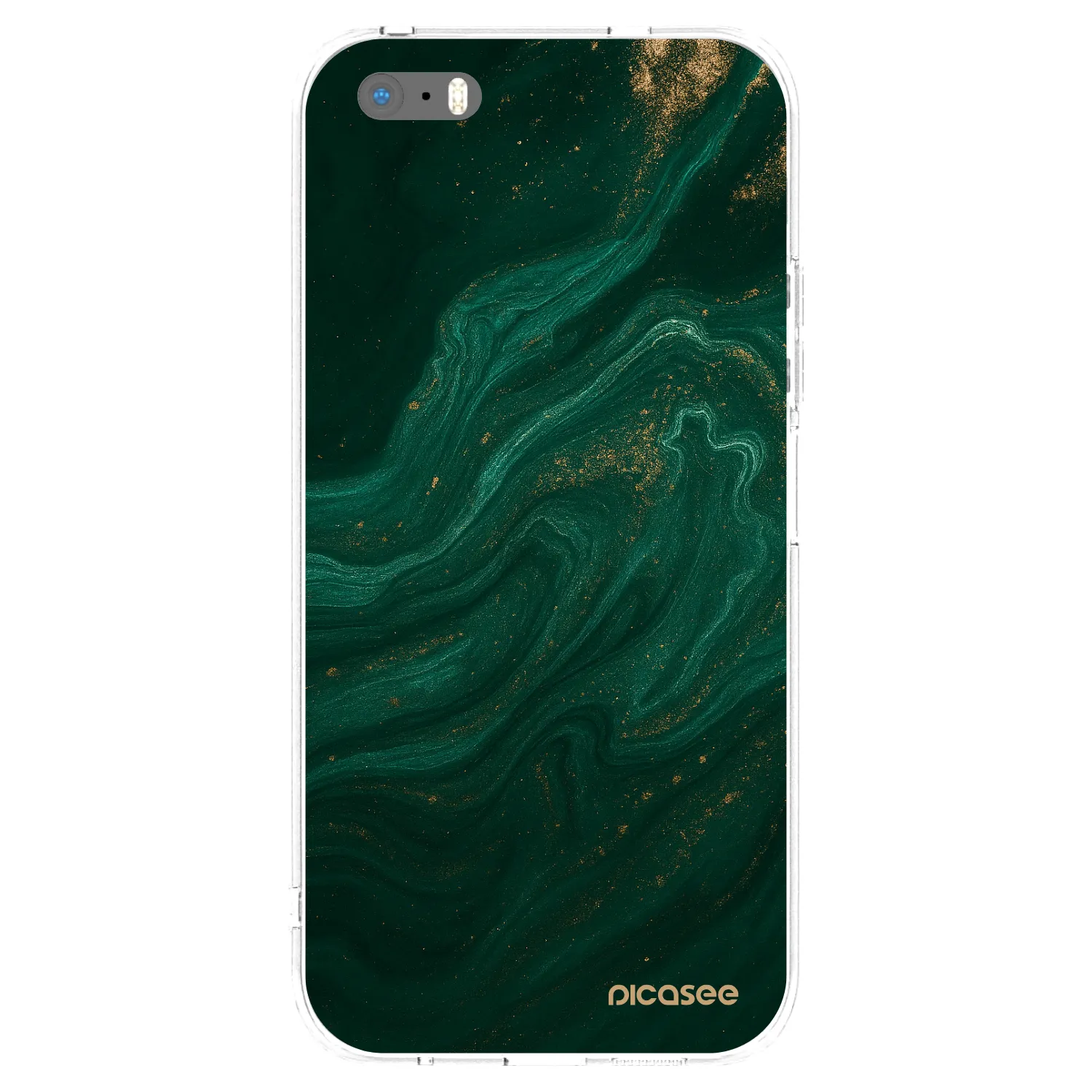 Picasee silikonový průhledný obal pro Apple iPhone 5/5S/SE - Green