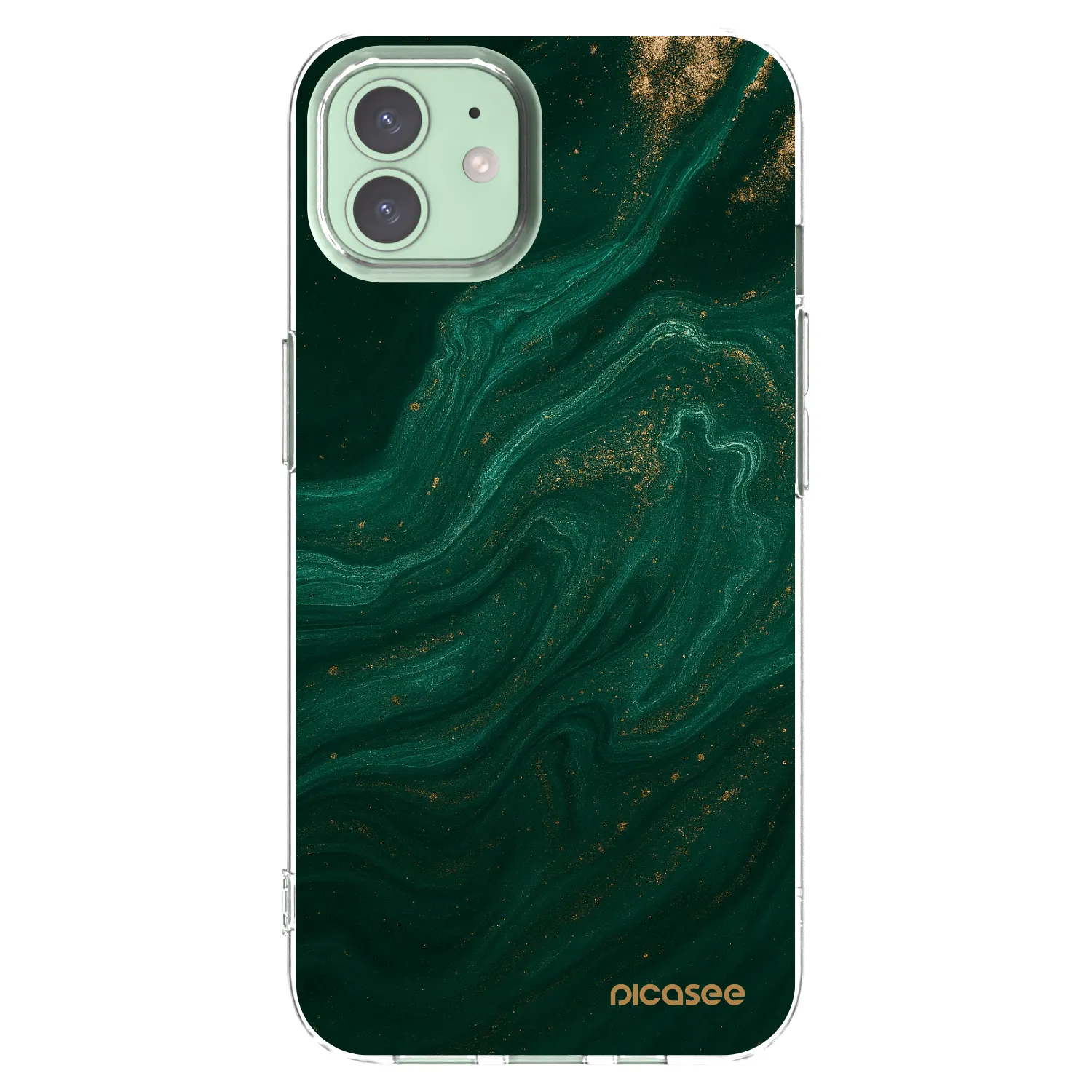Picasee silikonový průhledný obal pro Apple iPhone 12 - Green