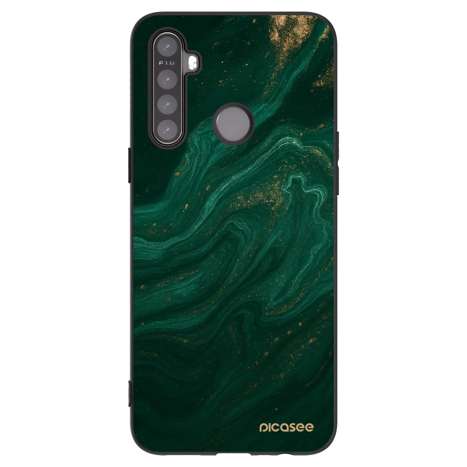 Picasee silikonový černý obal pro Realme 5 - Green