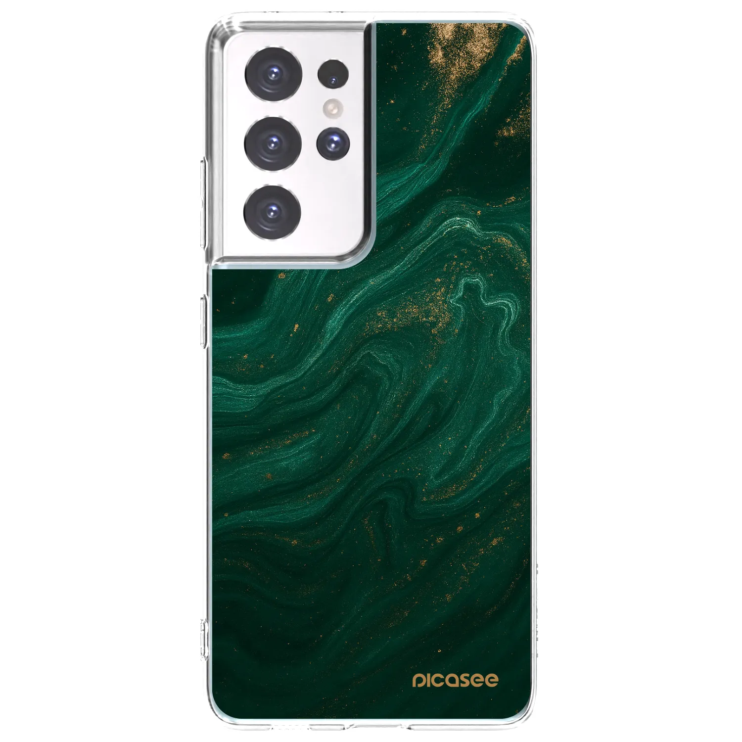 Picasee silikonový průhledný obal pro Samsung Galaxy S21 Ultra 5G G998B - Green