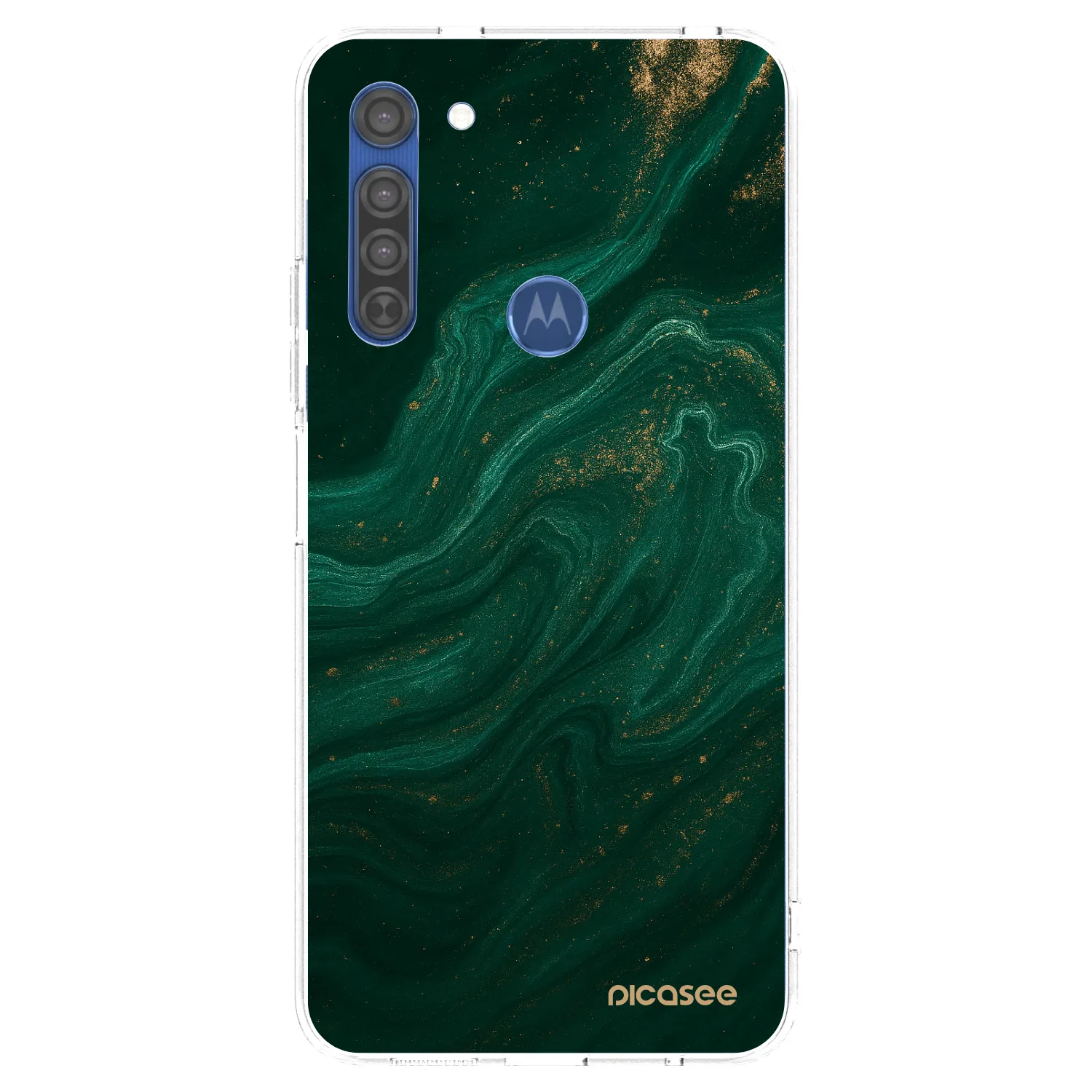Picasee silikonový průhledný obal pro Motorola Moto G8 - Green