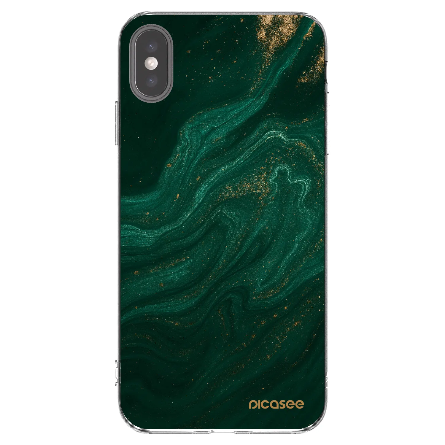 Picasee silikonový průhledný obal pro Apple iPhone XS Max - Green