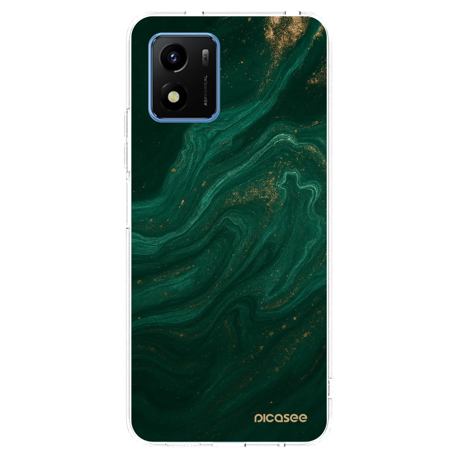 Picasee silikonový průhledný obal pro Vivo Y01 - Green