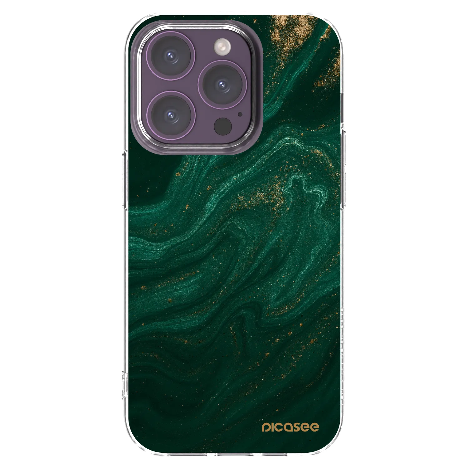 Picasee silikonový průhledný obal pro Apple iPhone 14 Pro - Green