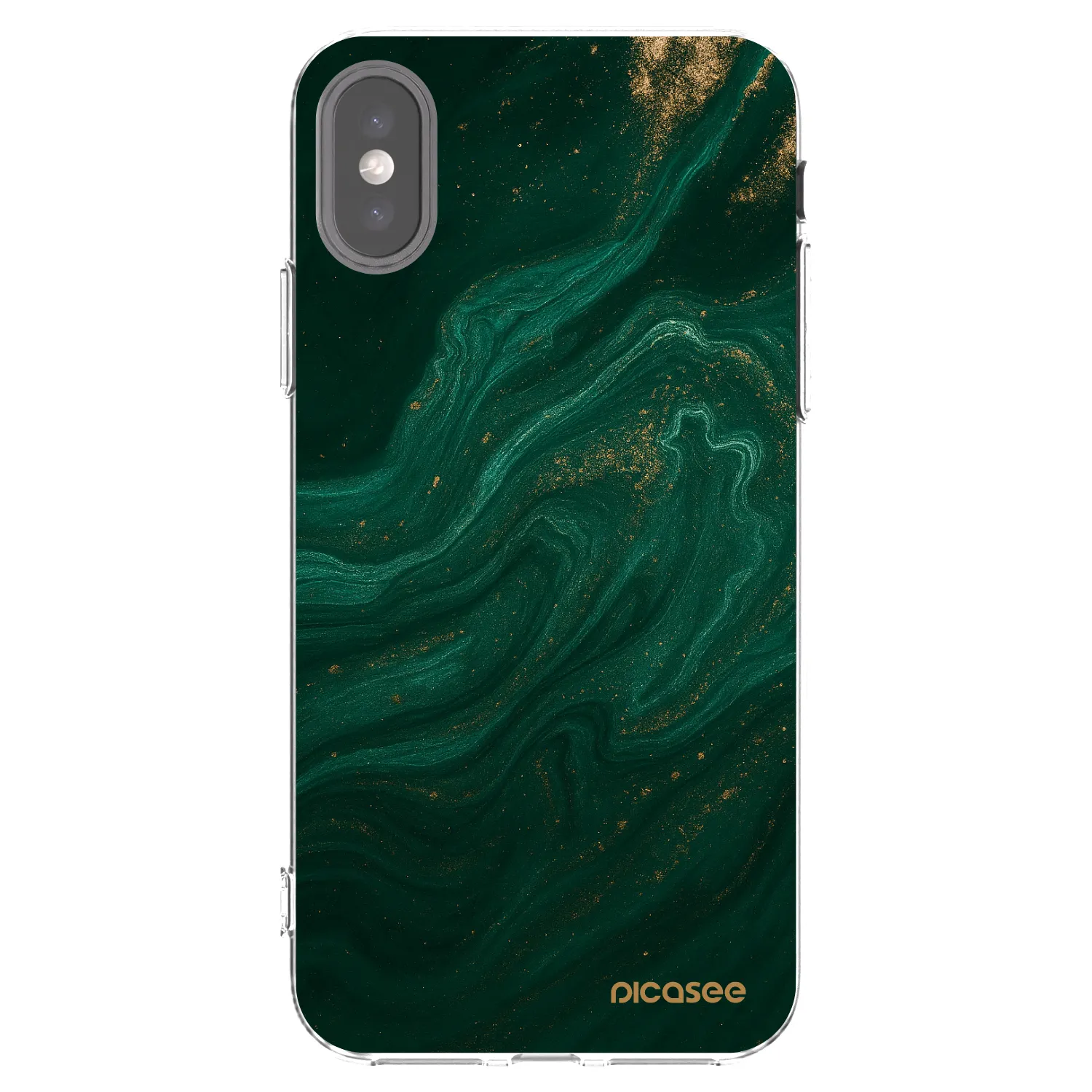 Picasee silikonový průhledný obal pro Apple iPhone X/XS - Green