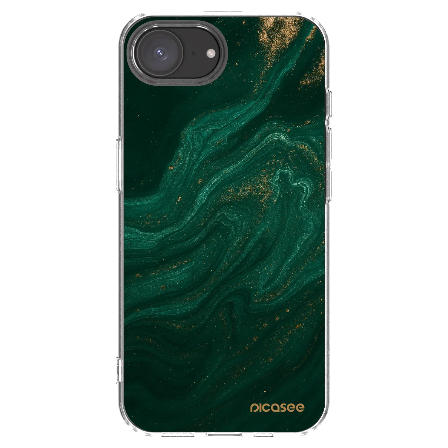 Picasee silikonový průhledný obal pro Apple iPhone 16e - Green