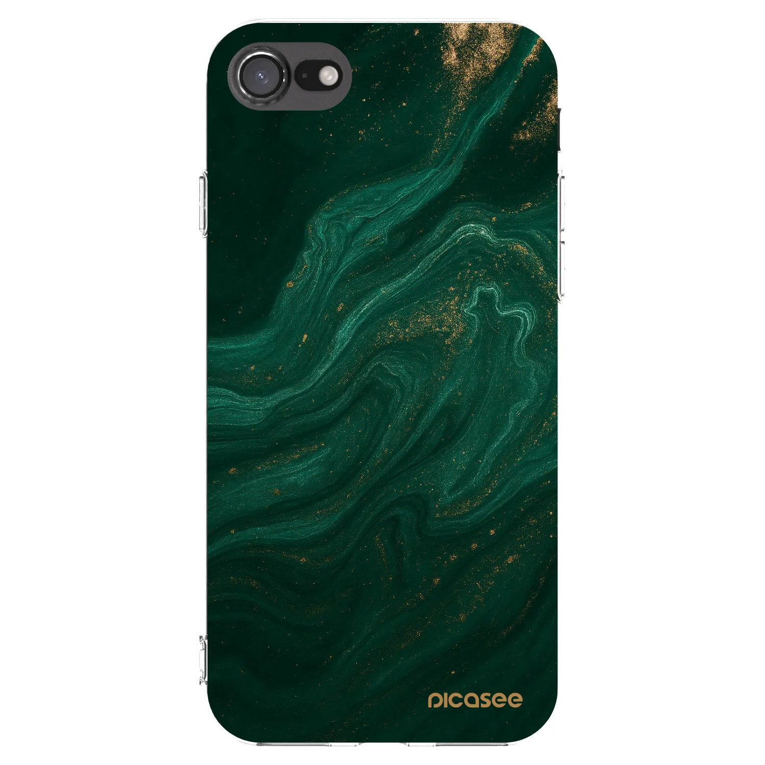 Picasee silikonový průhledný obal pro Apple iPhone 7 - Green