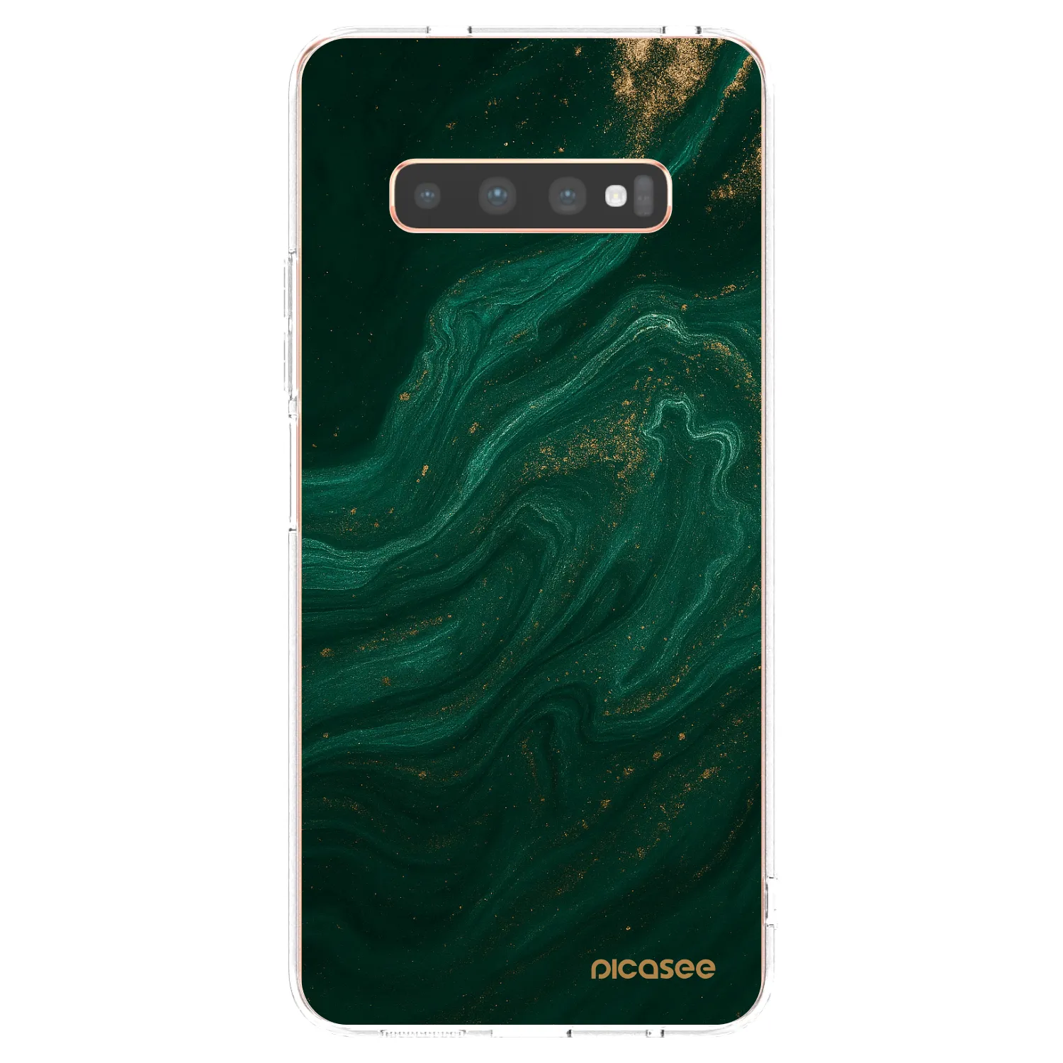 Picasee silikonový průhledný obal pro Samsung Galaxy S10 Plus G975 - Green