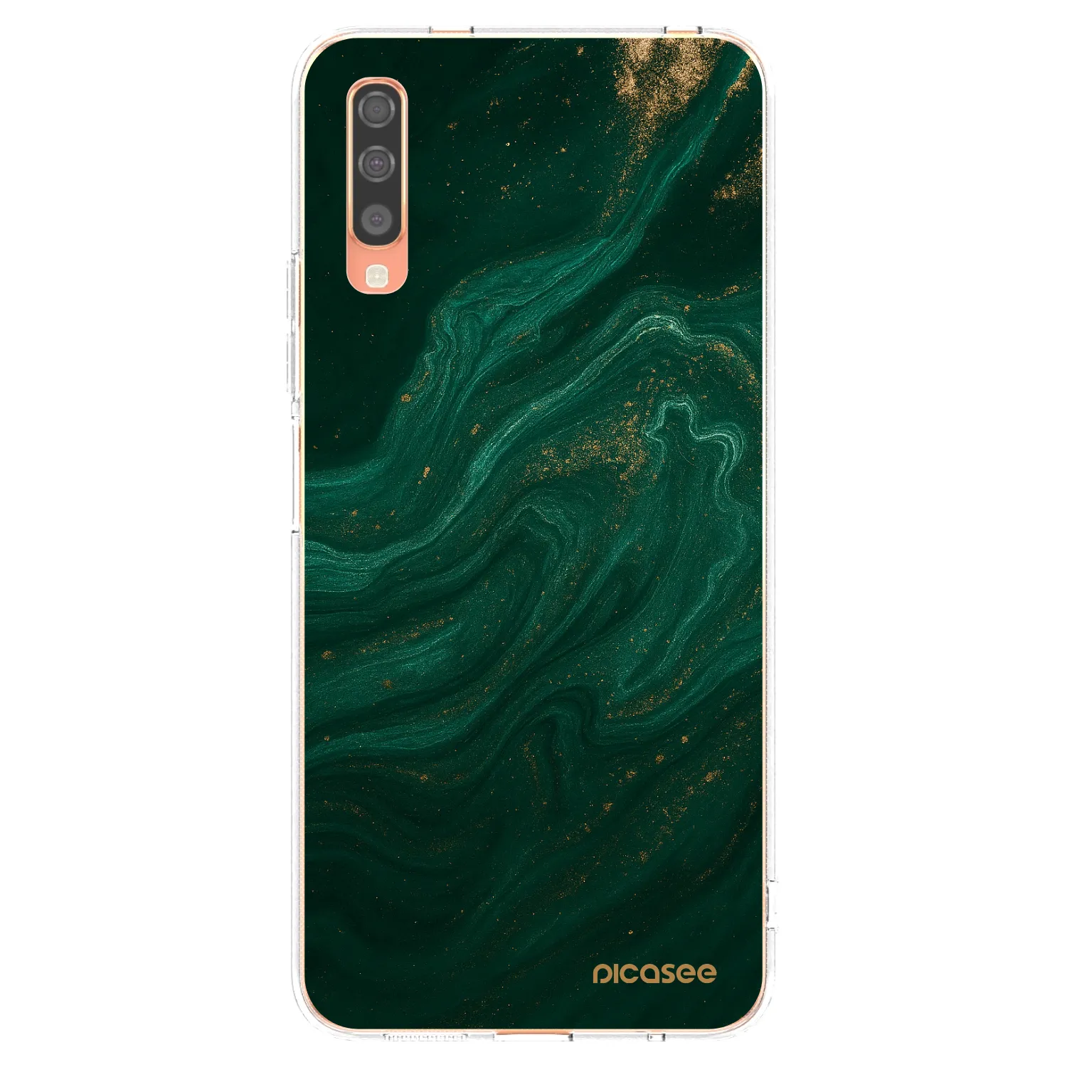 Picasee silikonový průhledný obal pro Samsung Galaxy A70 A705F - Green
