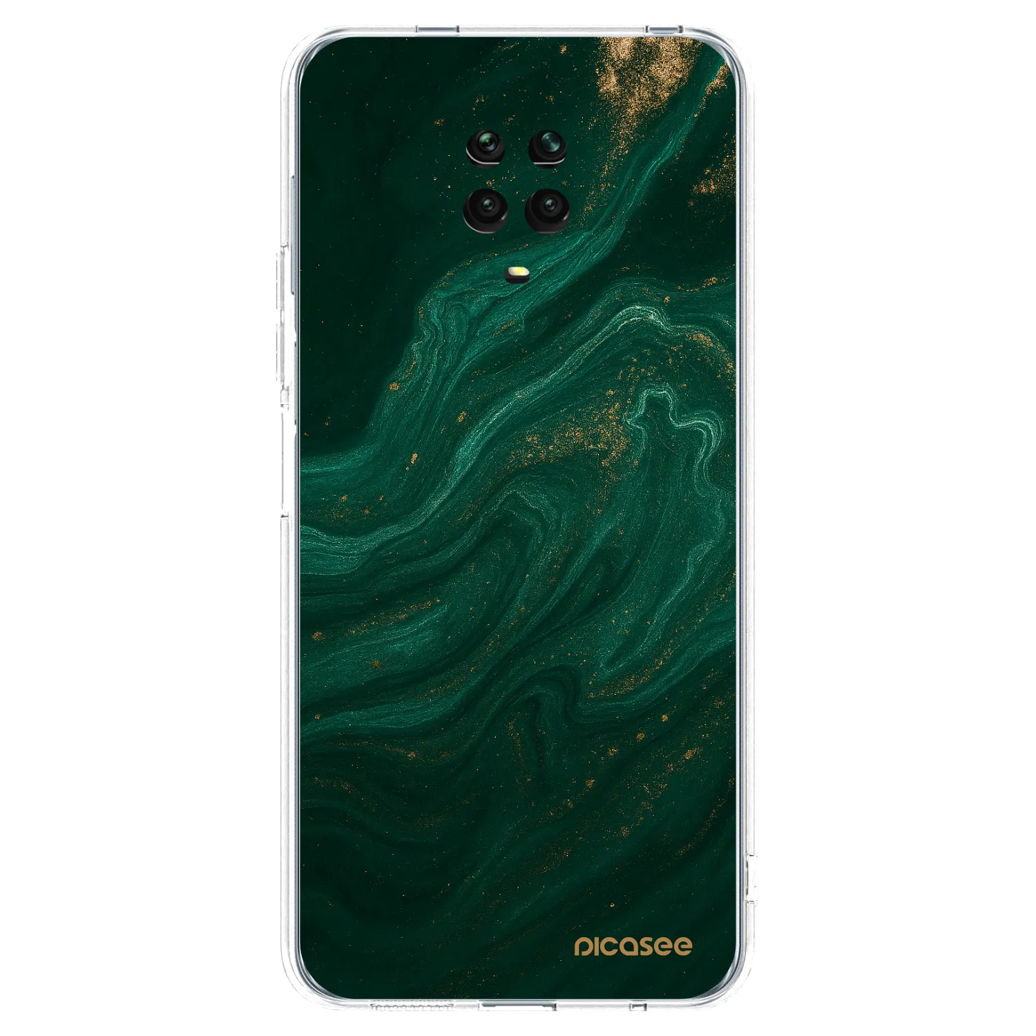 Picasee silikonový průhledný obal pro Xiaomi Redmi Note 9 Pro - Green