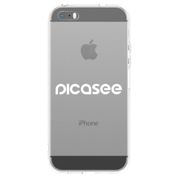 Picasee silikonový průhledný obal pro Apple iPhone 5/5S/SE - Picasee - new logo - white