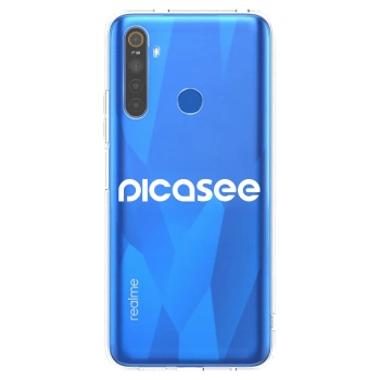 Picasee silikonový průhledný obal pro Realme 5 - Picasee - new logo - white