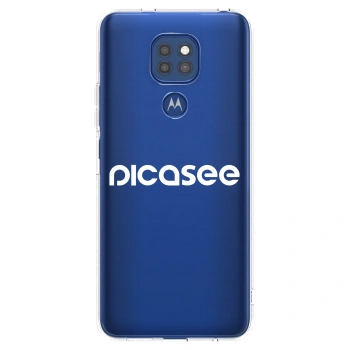 Picasee silikonový průhledný obal pro Motorola Moto G9 Play - Picasee - new logo - white