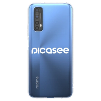 Picasee silikonový průhledný obal pro Realme 7 - Picasee - new logo - white