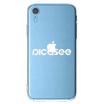 Picasee silikonový průhledný obal pro Apple iPhone XR - Picasee - new logo - white