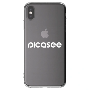 Picasee silikonový průhledný obal pro Apple iPhone XS Max - Picasee - new logo - white