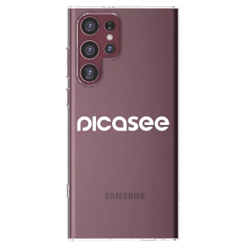 Picasee silikonový průhledný obal pro Samsung Galaxy S22 Ultra 5G - Picasee - new logo - white