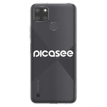 Picasee silikonový průhledný obal pro Realme C21Y - Picasee - new logo - white
