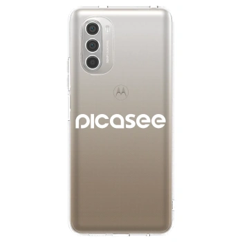 Picasee silikonový průhledný obal pro Motorola Moto G51 - Picasee - new logo - white