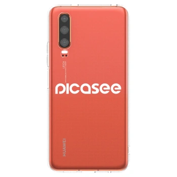 Picasee silikonový průhledný obal pro Huawei P30 - Picasee - new logo - white