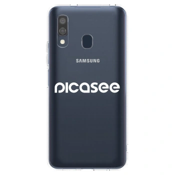 Picasee silikonový průhledný obal pro Samsung Galaxy A40 A405F - Picasee - new logo - white