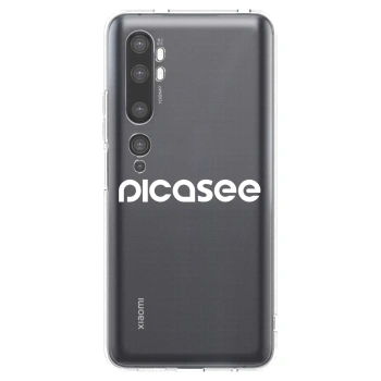 Picasee silikonový průhledný obal pro Xiaomi Mi Note 10 (Pro) - Picasee - new logo - white