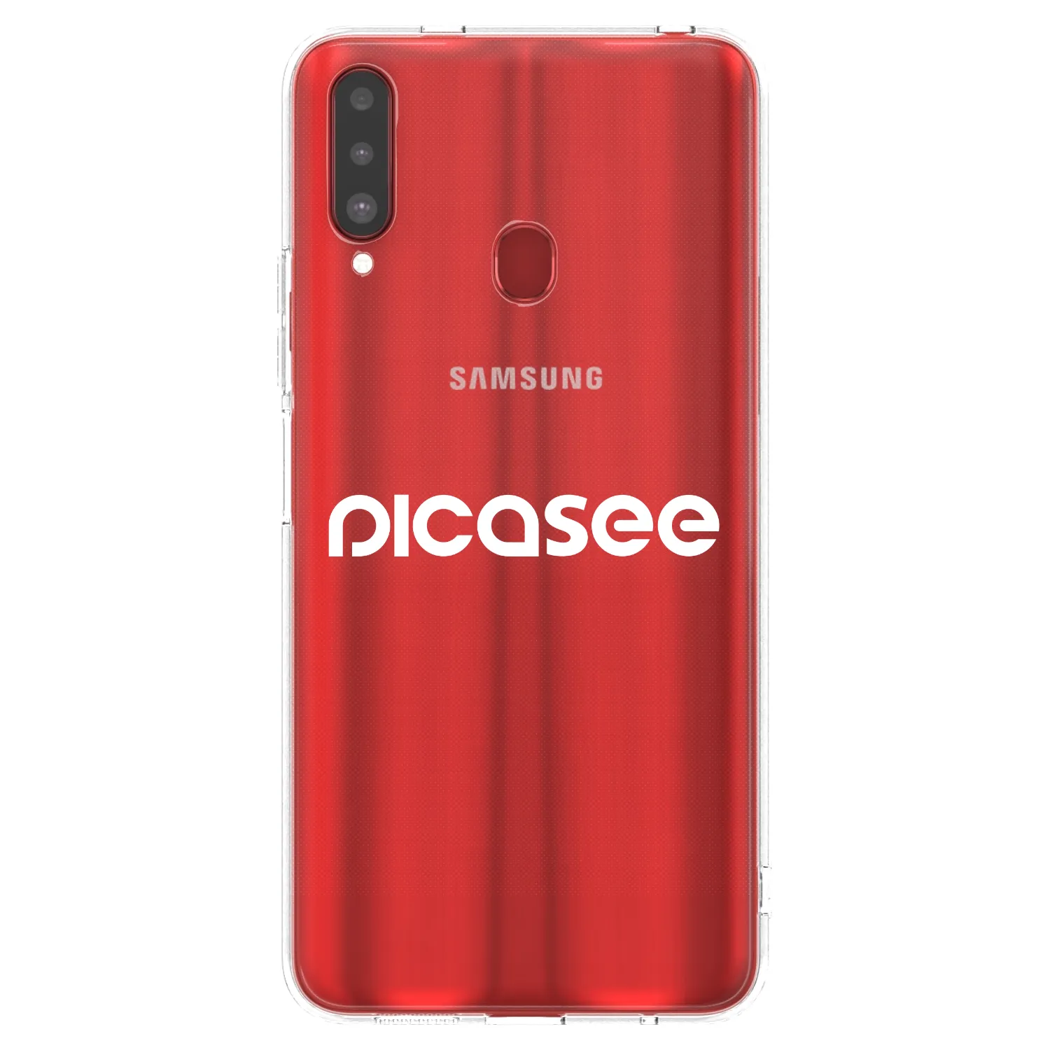 Picasee silikonový průhledný obal pro Samsung Galaxy A20s - Picasee - new logo - white