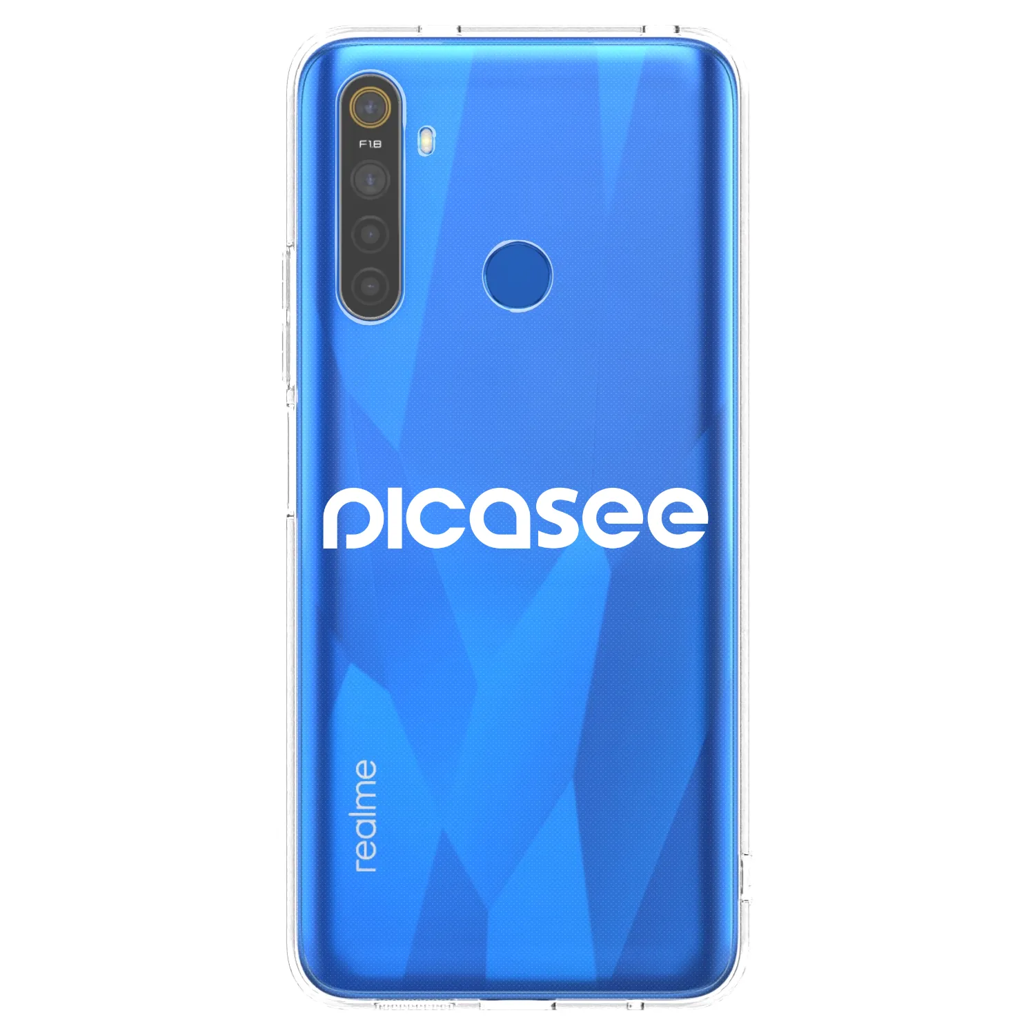 Picasee silikonový průhledný obal pro Realme 5 - Picasee - new logo - white