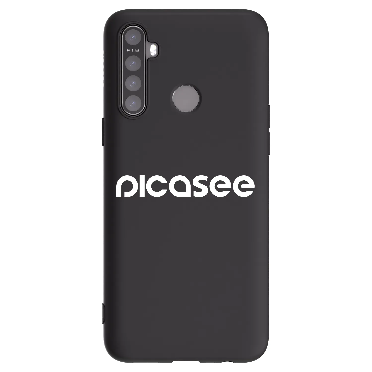 Picasee silikonový černý obal pro Realme 5 - Picasee - new logo - white