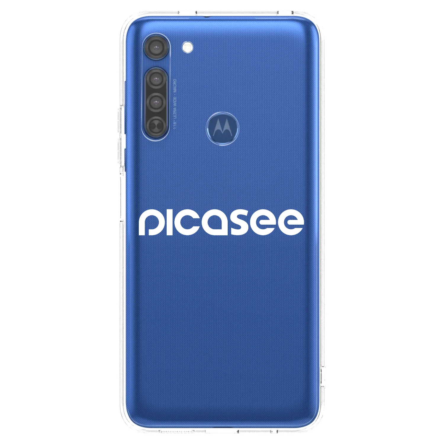 Picasee silikonový průhledný obal pro Motorola Moto G8 - Picasee - new logo - white