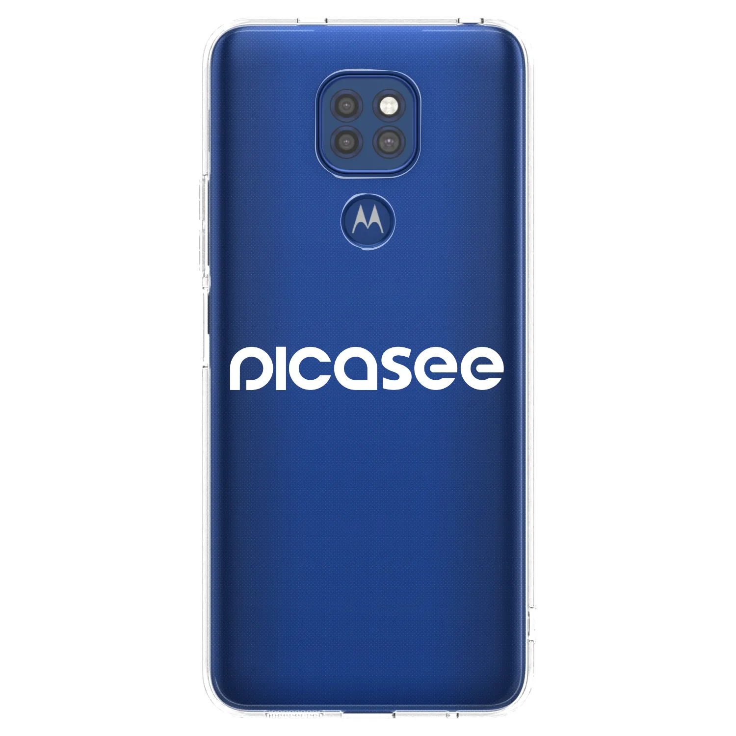 Picasee silikonový průhledný obal pro Motorola Moto G9 Play - Picasee - new logo - white