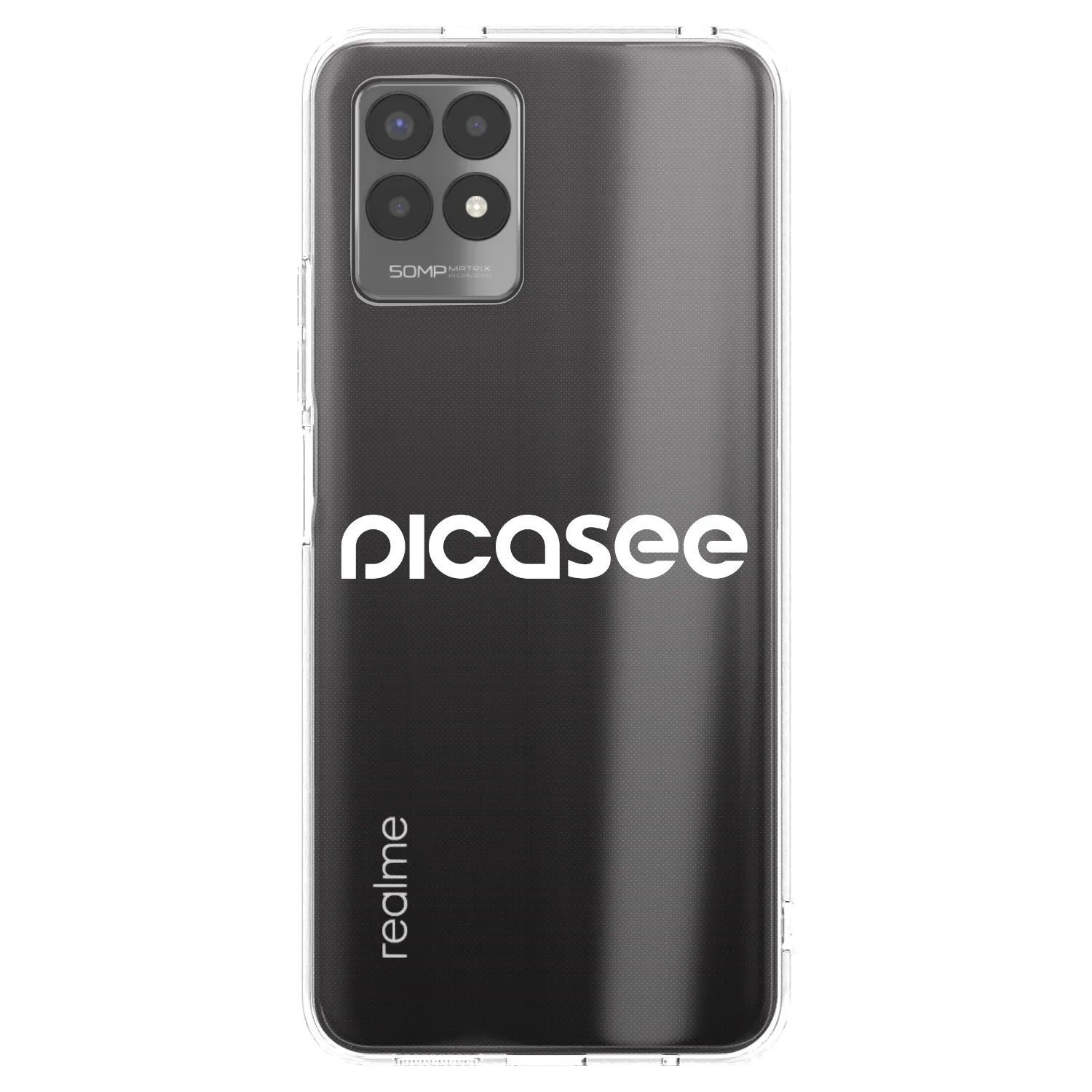 Picasee silikonový průhledný obal pro Realme 8i - Picasee - new logo - white