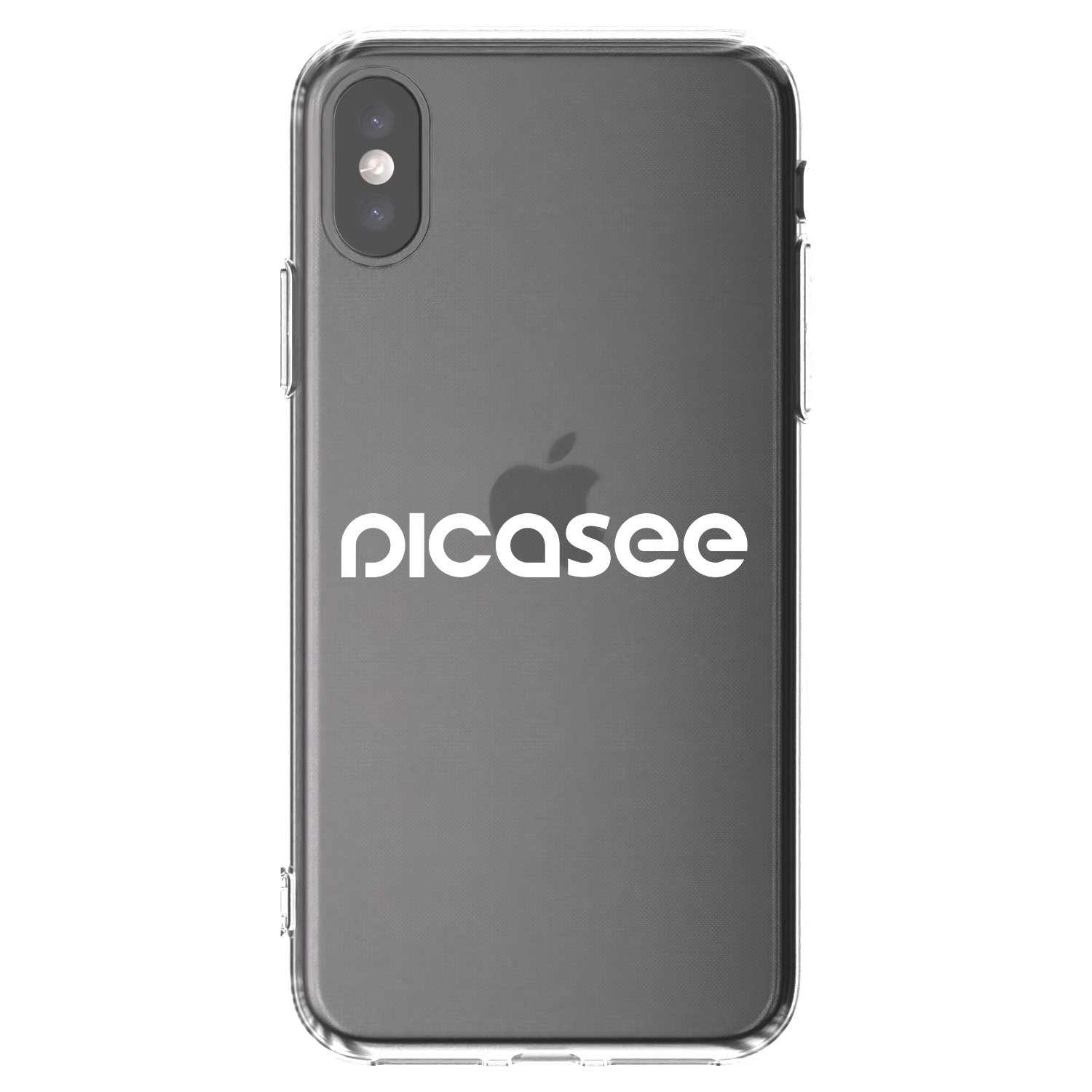 Picasee silikonový průhledný obal pro Apple iPhone X/XS - Picasee - new logo - white
